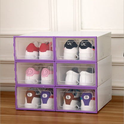 Spot wholesale men's transparent thick flip-type dustproof multifunctional plastic shoe box shoe cabinet storage box