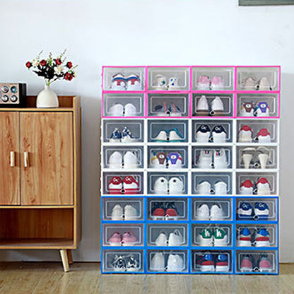 Spot wholesale men's transparent thick flip-type dustproof multifunctional plastic shoe box shoe cabinet storage box