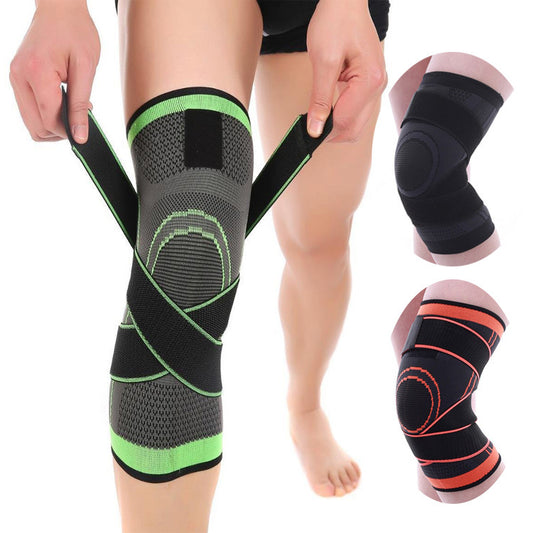 Sports compression knee pads running cycling basketball breathable strap knee pads non-slip warm nylon 3D compression knee pads