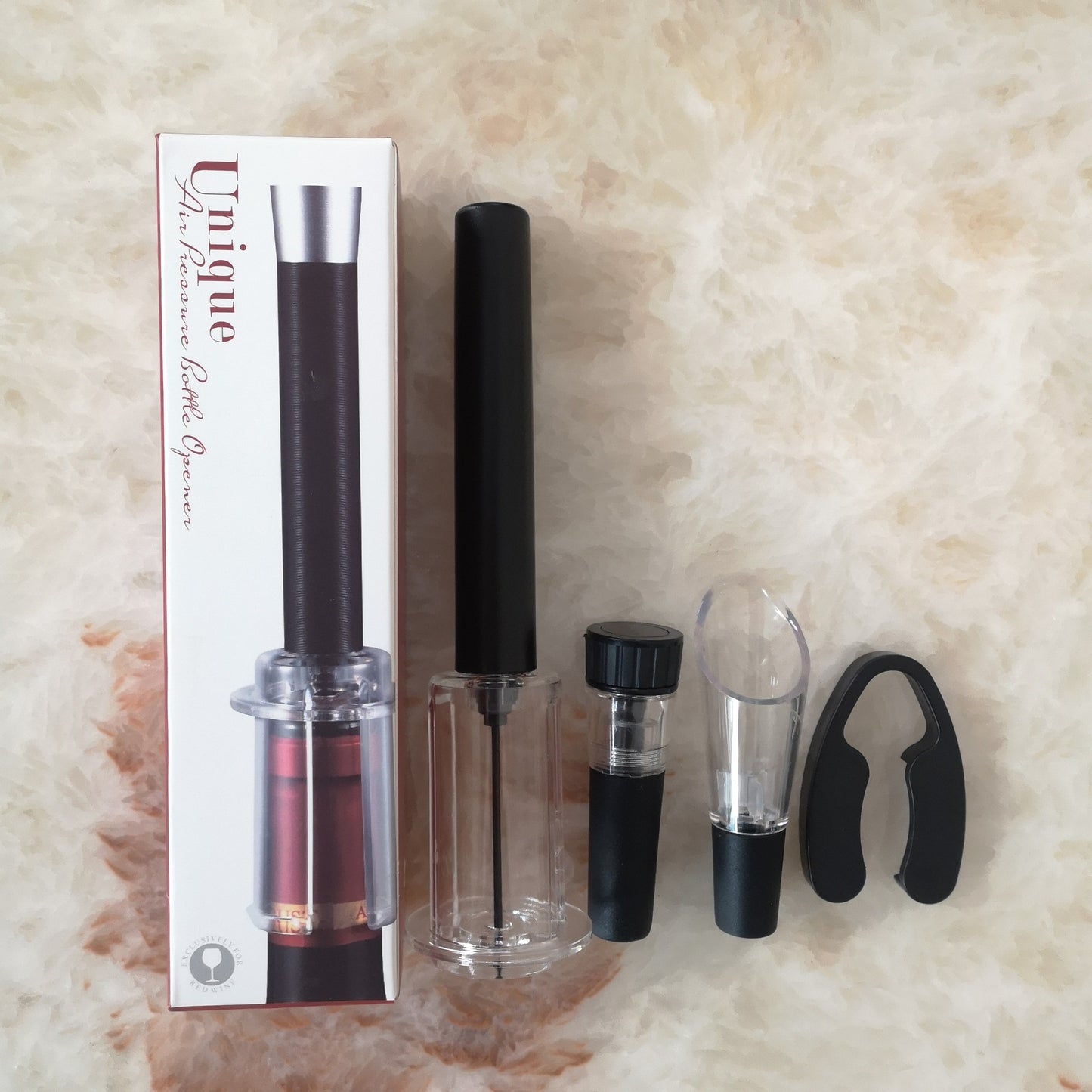 HOT-4 Pcs Wine Opener Set, Air Pressure Pump Bottle Opener Gift Box