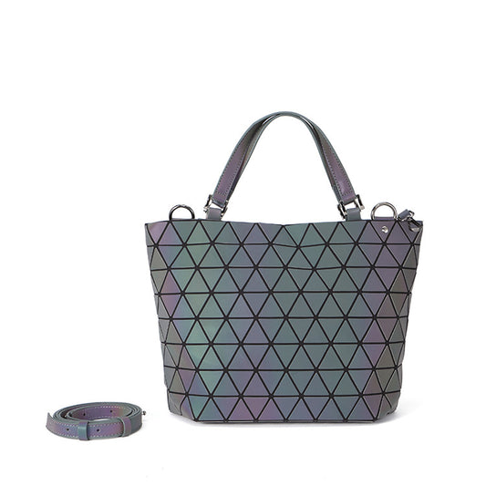 Luminous color PU geometric rhombus women's bag bucket bag handbag shoulder bag diagonal bag fashion women bag