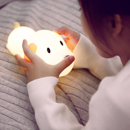 Dimmable Led Night Light Lamp Touch Silicone Puppy Cartoon For Baby Children Kids Gift Bedside Bedroom Living Room Decoration