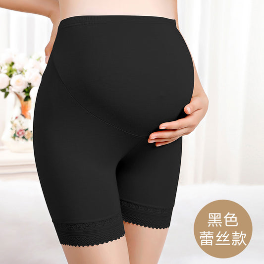 New pregnant women modal safety pants fashion adjustable belly lift summer leggings thin lace trim pregnant women