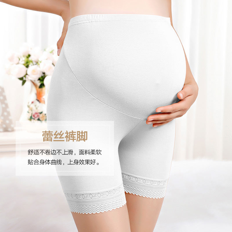 New pregnant women modal safety pants fashion adjustable belly lift summer leggings thin lace trim pregnant women