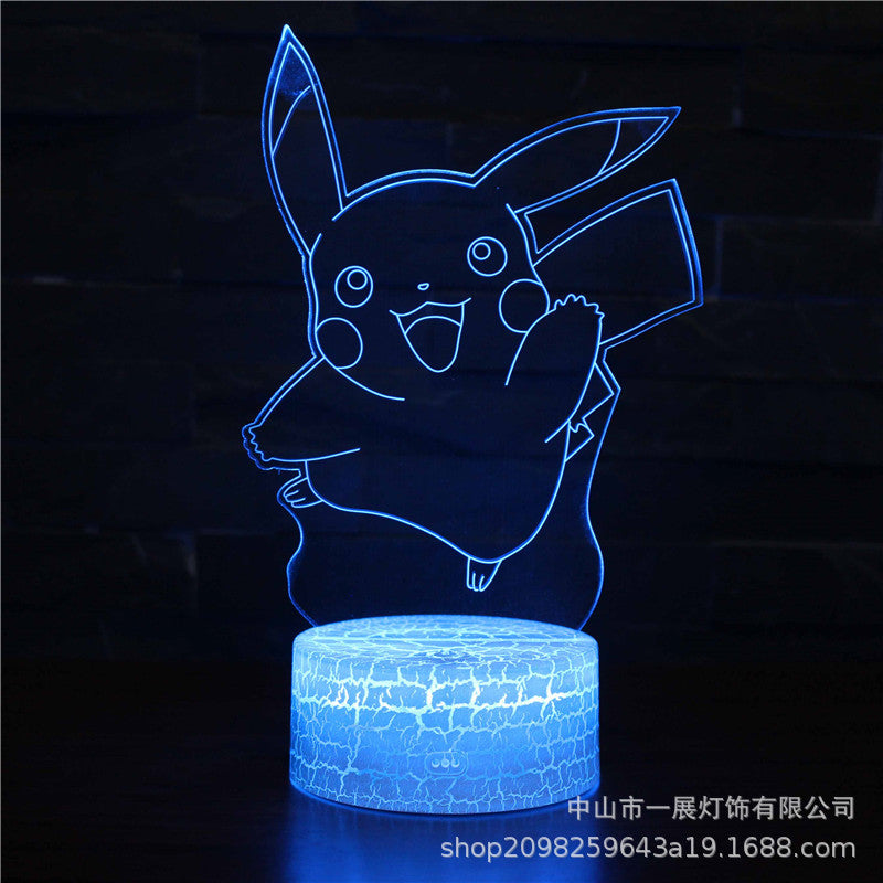 Cross-border exclusive for Pikachu Ibu pocket series colorful creative 3DLED night light gift table lamp visual lights