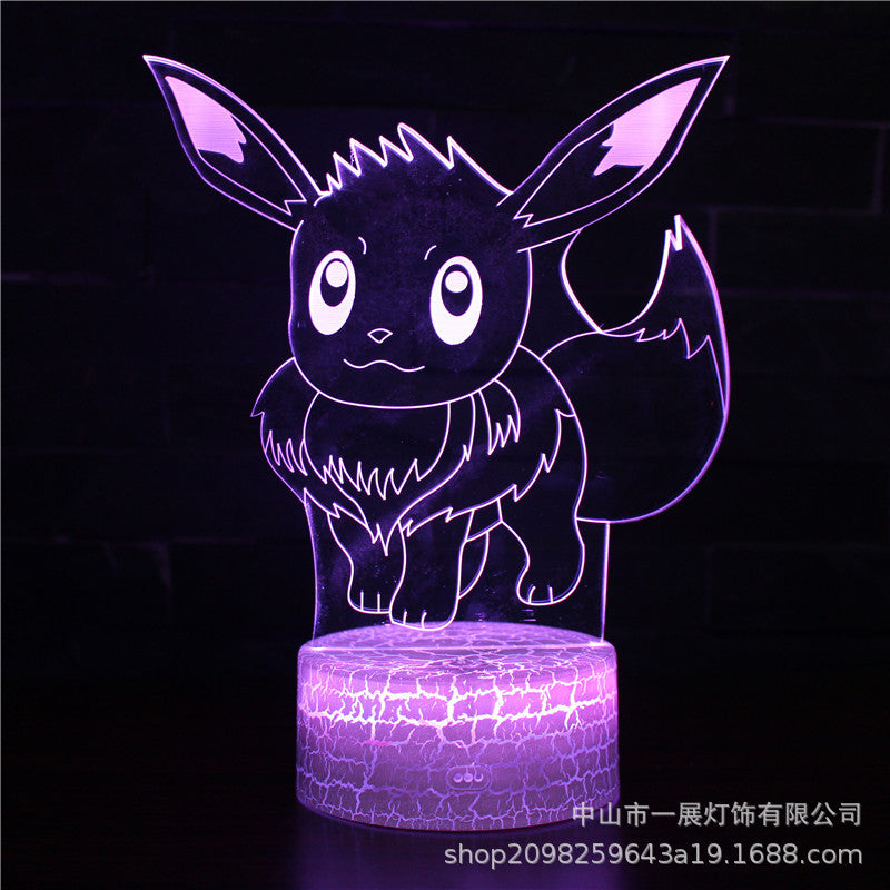 Cross-border exclusive for Pikachu Ibu pocket series colorful creative 3DLED night light gift table lamp visual lights