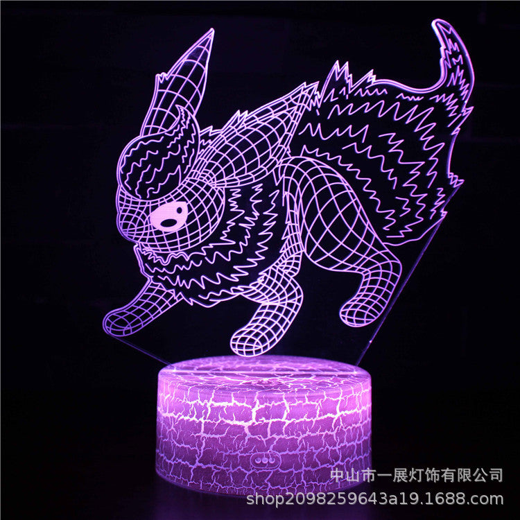 Cross-border exclusive for Pikachu Ibu pocket series colorful creative 3DLED night light gift table lamp visual lights