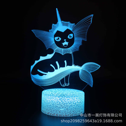 Cross-border exclusive for Pikachu Ibu pocket series colorful creative 3DLED night light gift table lamp visual lights