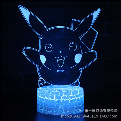 Cross-border exclusive for Pikachu Ibu pocket series colorful creative 3DLED night light gift table lamp visual lights