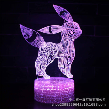 Cross-border exclusive for Pikachu Ibu pocket series colorful creative 3DLED night light gift table lamp visual lights