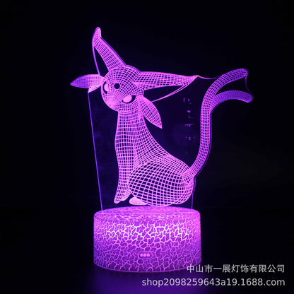 Cross-border exclusive for Pikachu Ibu pocket series colorful creative 3DLED night light gift table lamp visual lights