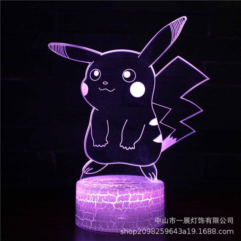 Cross-border exclusive for Pikachu Ibu pocket series colorful creative 3DLED night light gift table lamp visual lights