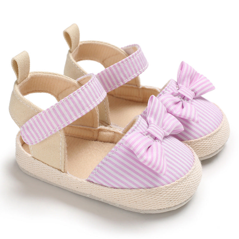 Hai Shenyue Summer 0-1 year old female baby shoes soft sole bow princess baby toddler shoes