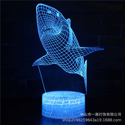 Cross-border special for shark jellyfish series colorful creative 3DLED night light gift table lamp visual light