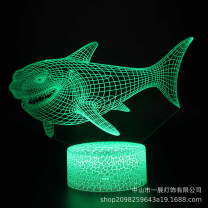 Cross-border special for shark jellyfish series colorful creative 3DLED night light gift table lamp visual light