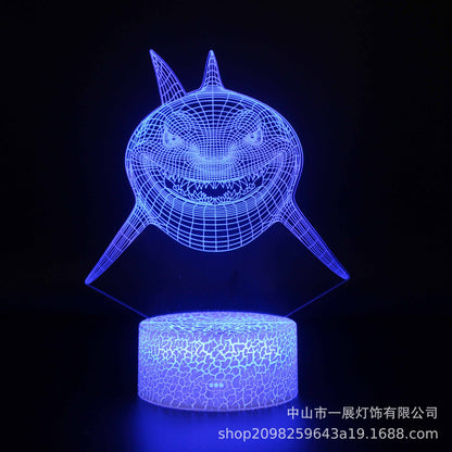 Cross-border special for shark jellyfish series colorful creative 3DLED night light gift table lamp visual light