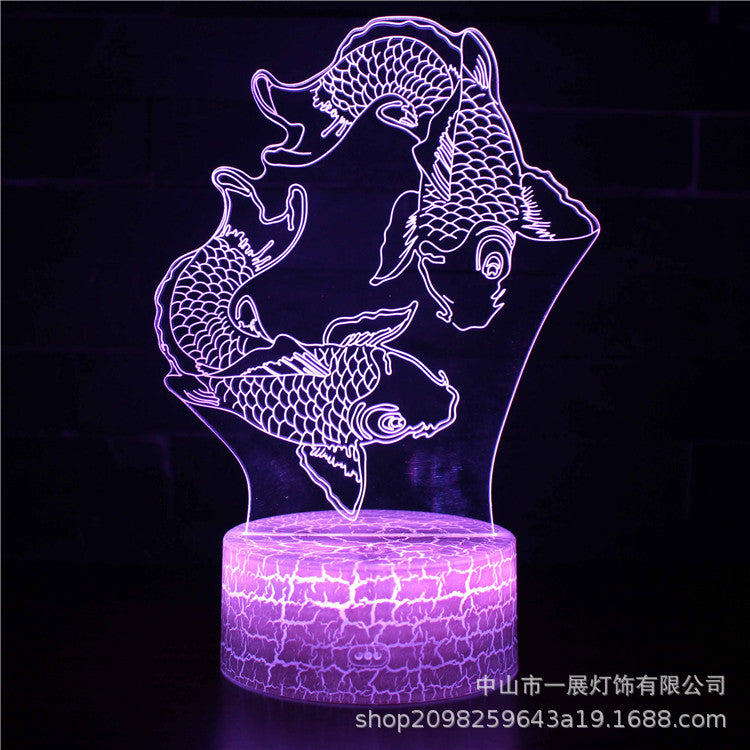 Cross-border special for shark jellyfish series colorful creative 3DLED night light gift table lamp visual light