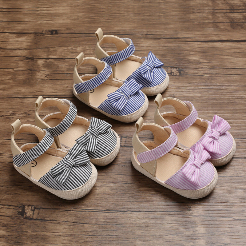 Hai Shenyue Summer 0-1 year old female baby shoes soft sole bow princess baby toddler shoes