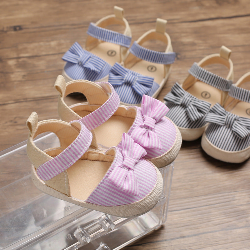 Hai Shenyue Summer 0-1 year old female baby shoes soft sole bow princess baby toddler shoes