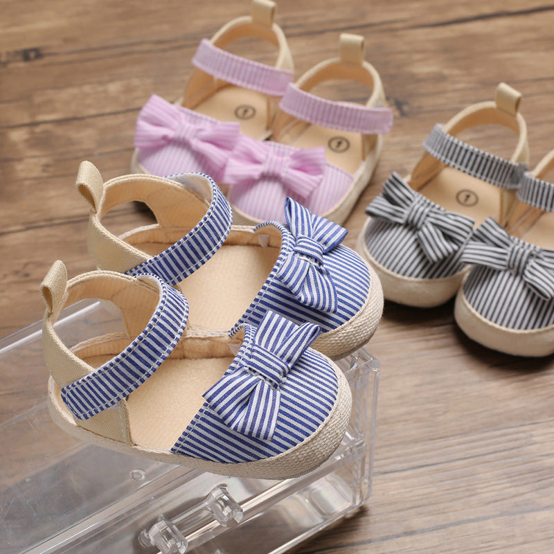 Hai Shenyue Summer 0-1 year old female baby shoes soft sole bow princess baby toddler shoes