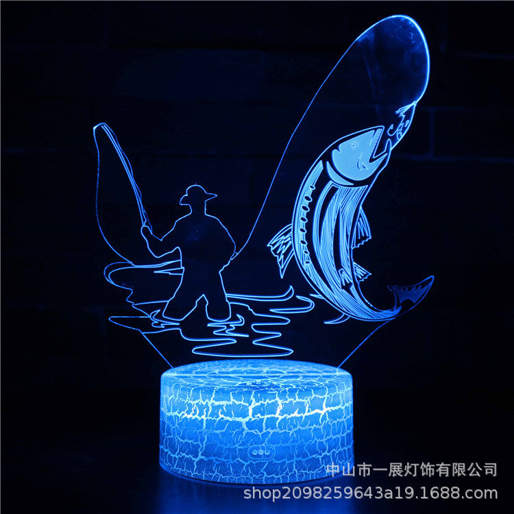 Cross-border special for shark jellyfish series colorful creative 3DLED night light gift table lamp visual light