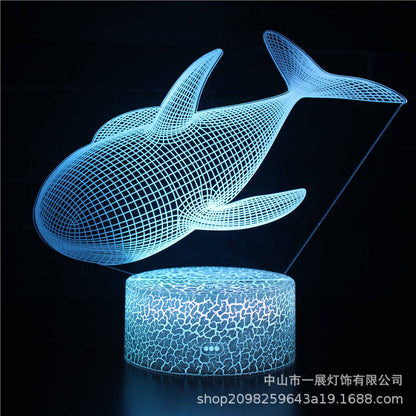 Cross-border special for shark jellyfish series colorful creative 3DLED night light gift table lamp visual light