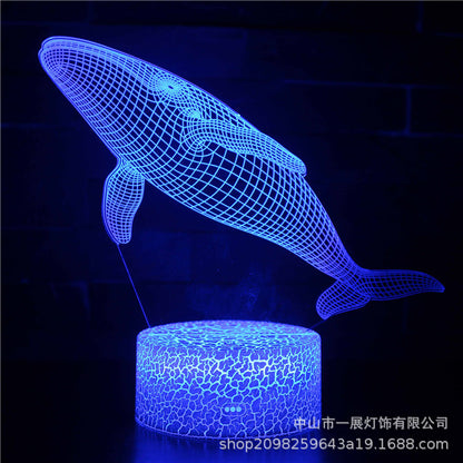 Cross-border special for shark jellyfish series colorful creative 3DLED night light gift table lamp visual light