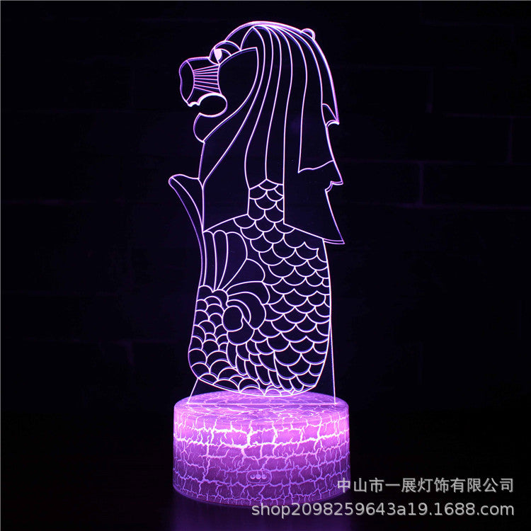 Cross-border special for shark jellyfish series colorful creative 3DLED night light gift table lamp visual light