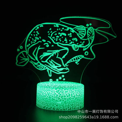 Cross-border special for shark jellyfish series colorful creative 3DLED night light gift table lamp visual light