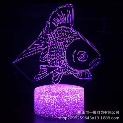 Cross-border special for shark jellyfish series colorful creative 3DLED night light gift table lamp visual light