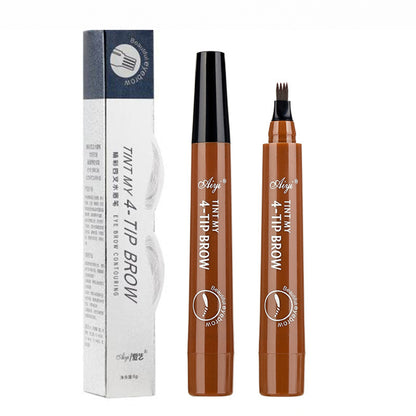 Four-headed eyebrow pencil, durable waterproof, sweat-proof, non-dressing, four-pointed eyebrow pencil, four-pronged eyebrow pencil, cross-border sales