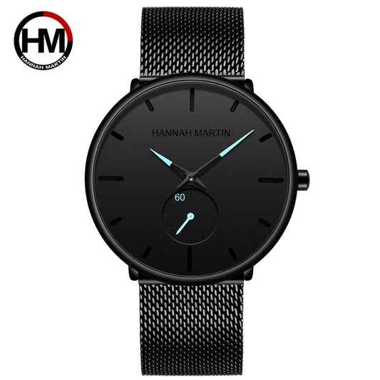 Watches Amazon explosion black waterproof watch Hot personality fashion popular student men's quartz watch