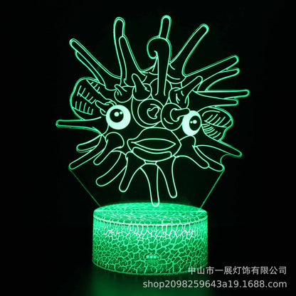 Cross-border special for shark jellyfish series colorful creative 3DLED night light gift table lamp visual light