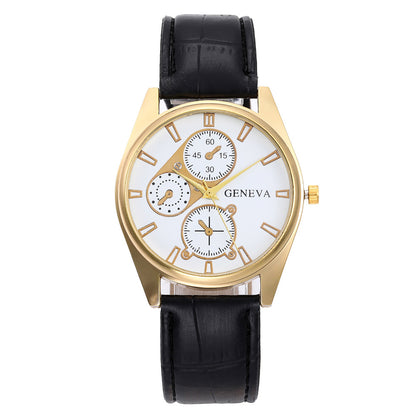 Patent wish explosion Geneva belt watch, foreign trade hot men's business casual belt watch