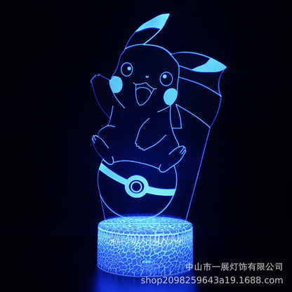 Cross-border exclusive for Pikachu Ibu pocket series colorful creative 3DLED night light gift table lamp visual lights