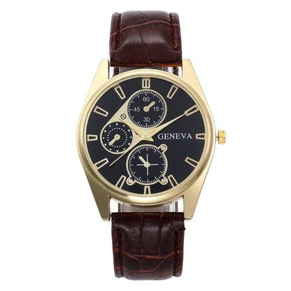 Patent wish explosion Geneva belt watch, foreign trade hot men's business casual belt watch