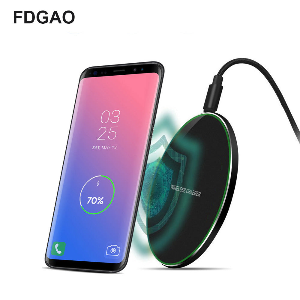 FDGAO/QI standard ultra-thin aluminum fast charging wireless charger 10W fast charging for fast charging mobile phone