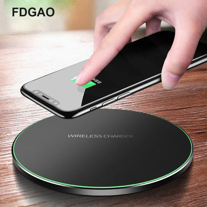 FDGAO/QI standard ultra-thin aluminum fast charging wireless charger 10W fast charging for fast charging mobile phone