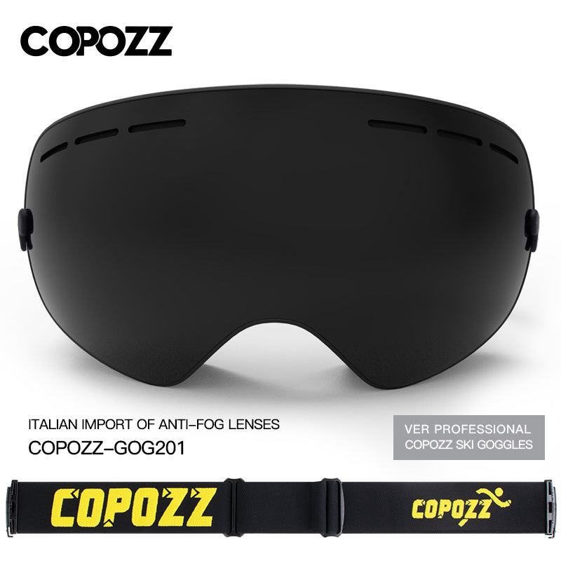 COPOZZ men and women large spherical ski goggles double layer anti-fog ski goggles ski equipment equipment coca myopia