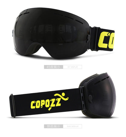 COPOZZ men and women large spherical ski goggles double layer anti-fog ski goggles ski equipment equipment coca myopia