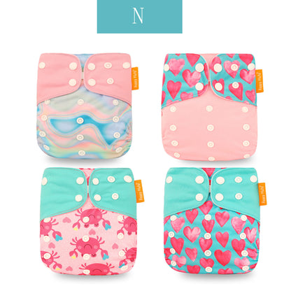 Baby training pants cross-border happyflute baby four packs washable diapers diapers baby cloth diapers