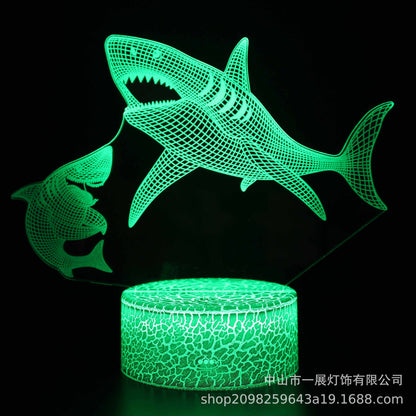 Cross-border special for shark jellyfish series colorful creative 3DLED night light gift table lamp visual light