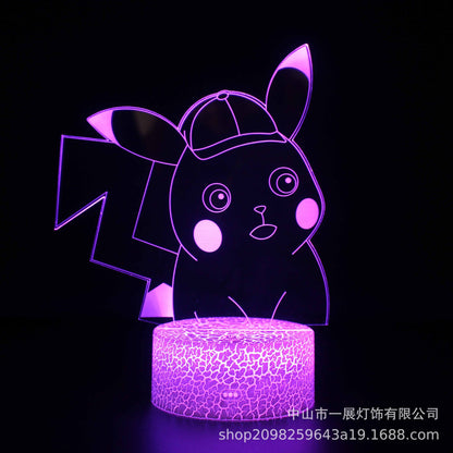 Cross-border exclusive for Pikachu Ibu pocket series colorful creative 3DLED night light gift table lamp visual lights