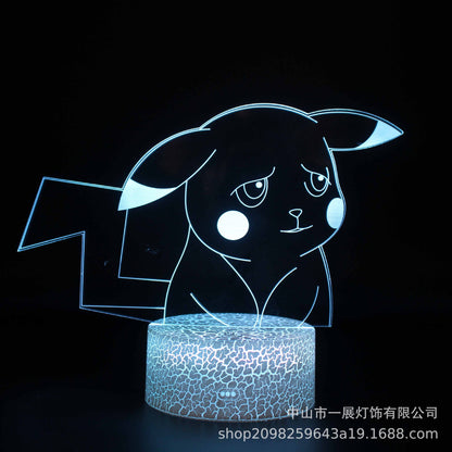 Cross-border exclusive for Pikachu Ibu pocket series colorful creative 3DLED night light gift table lamp visual lights