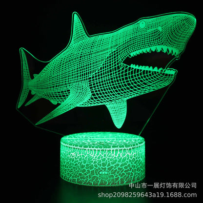 Cross-border special for shark jellyfish series colorful creative 3DLED night light gift table lamp visual light