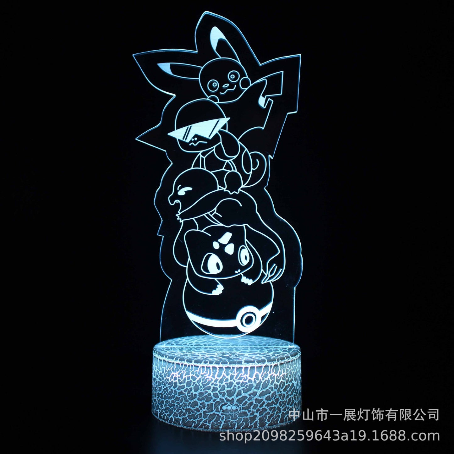 Cross-border exclusive for Pikachu Ibu pocket series colorful creative 3DLED night light gift table lamp visual lights