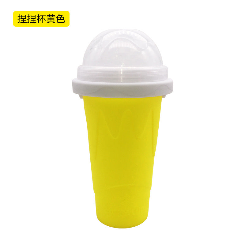 Summer thirst quenching silicone smoothie cup ice making cup net celebrity pinch cup quick cooling cup