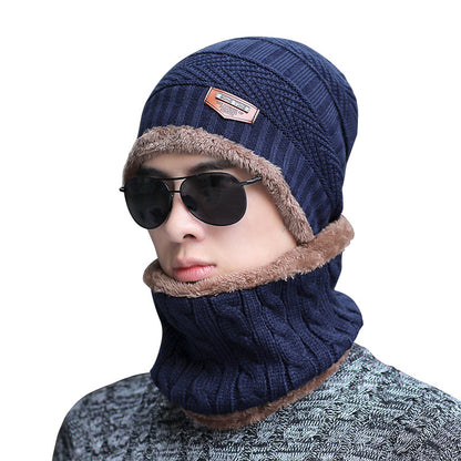 Hat men's winter plus velvet thickening windproof warm hooded cap tide youth outdoor riding earmuffs wool cap