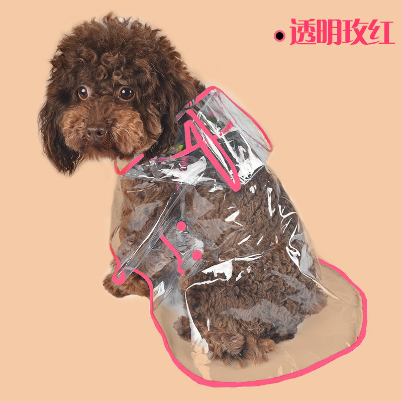 Raincoat waterproof VIP dog raincoat raincoat teddy bear puppy small dog pet poncho leisure universal