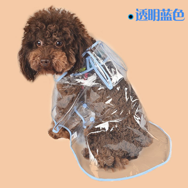 Raincoat waterproof VIP dog raincoat raincoat teddy bear puppy small dog pet poncho leisure universal